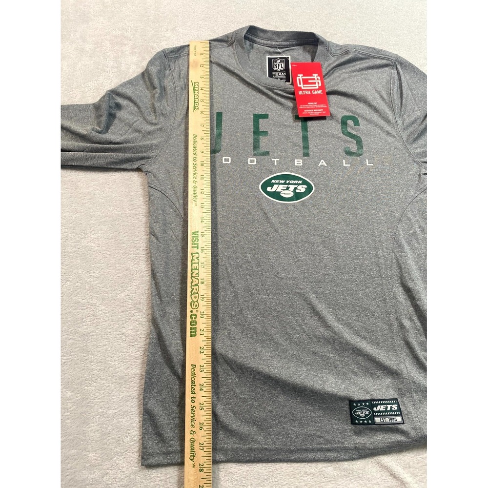Ultra Game NFL‎ New York Jets Football Team Shirt Mens Medium Heather Gray Logo - Picture 6 of 8